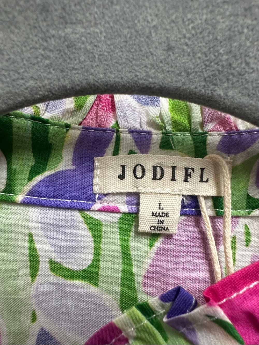 JODIFL Pink Purple Green Floral Print Belted Dress - Picture 2 of 8